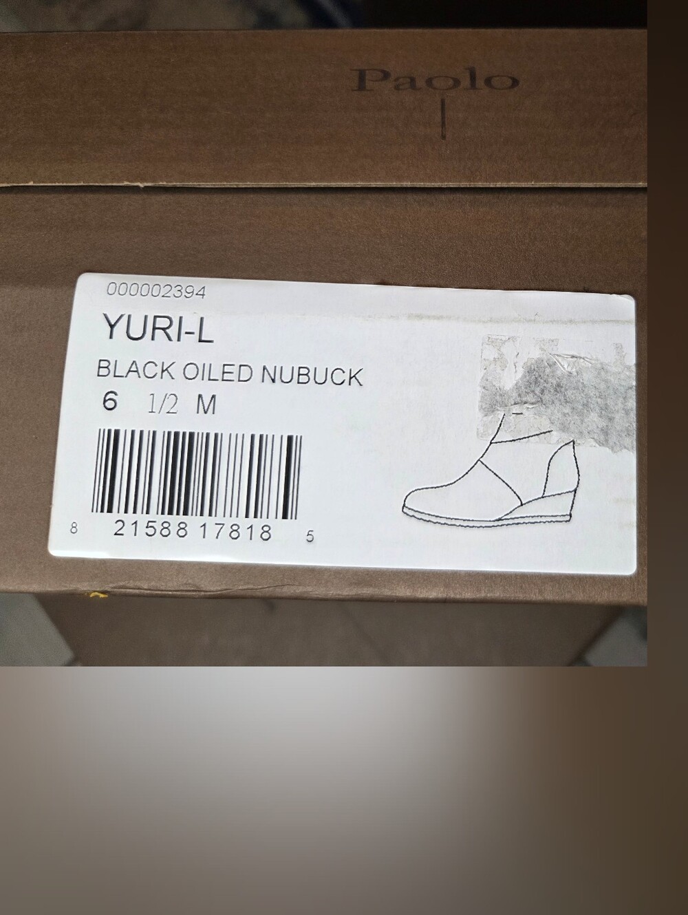 NIB Linea Paolo Yuri Black Wedge Bootie Ankle Boots Size 6.5 - Picture 6 of 6